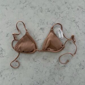 PacSun Ribbed Brown Bikini Top